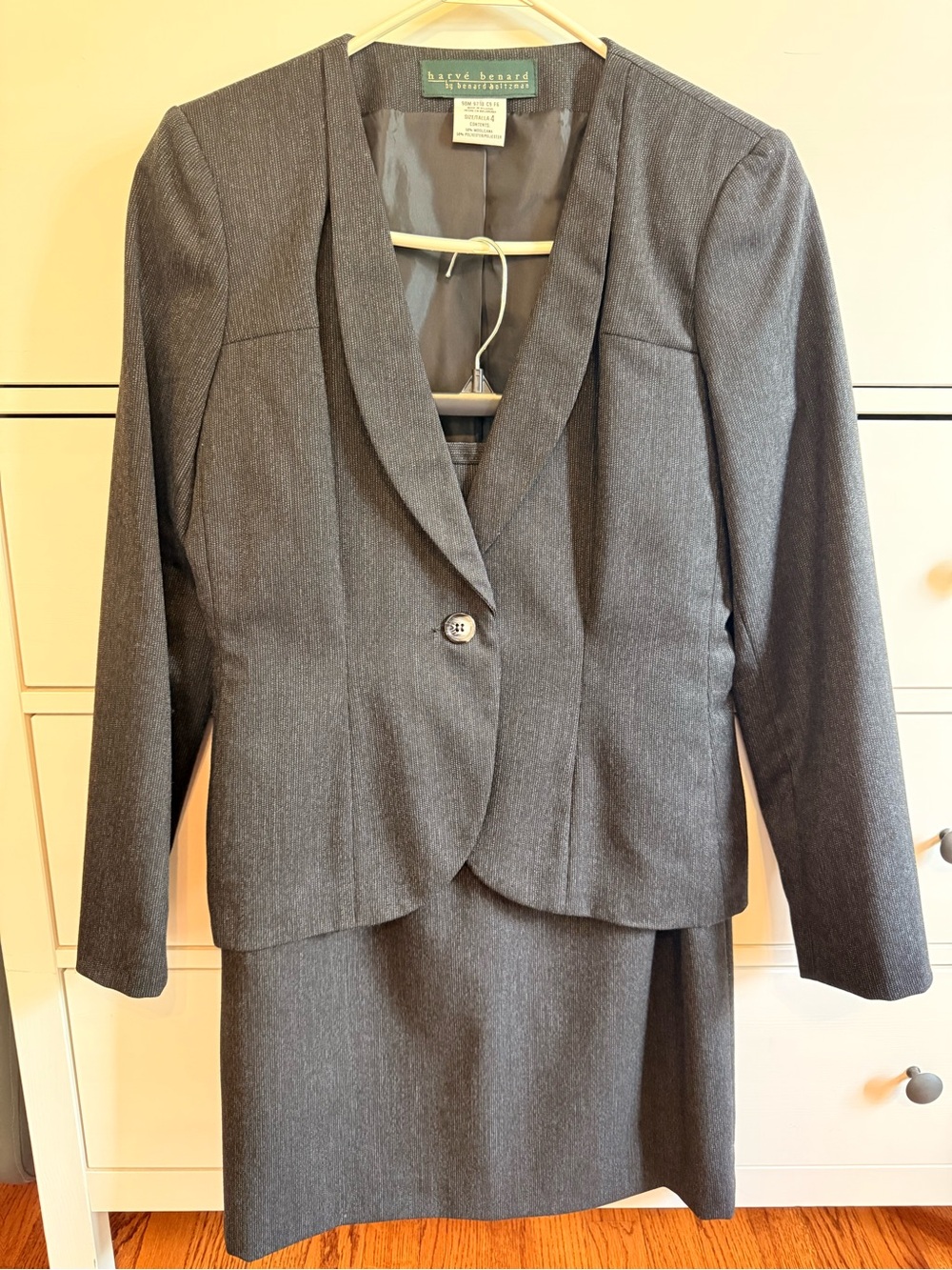 Harvé Benard Wool Blend Skirt Suit Set